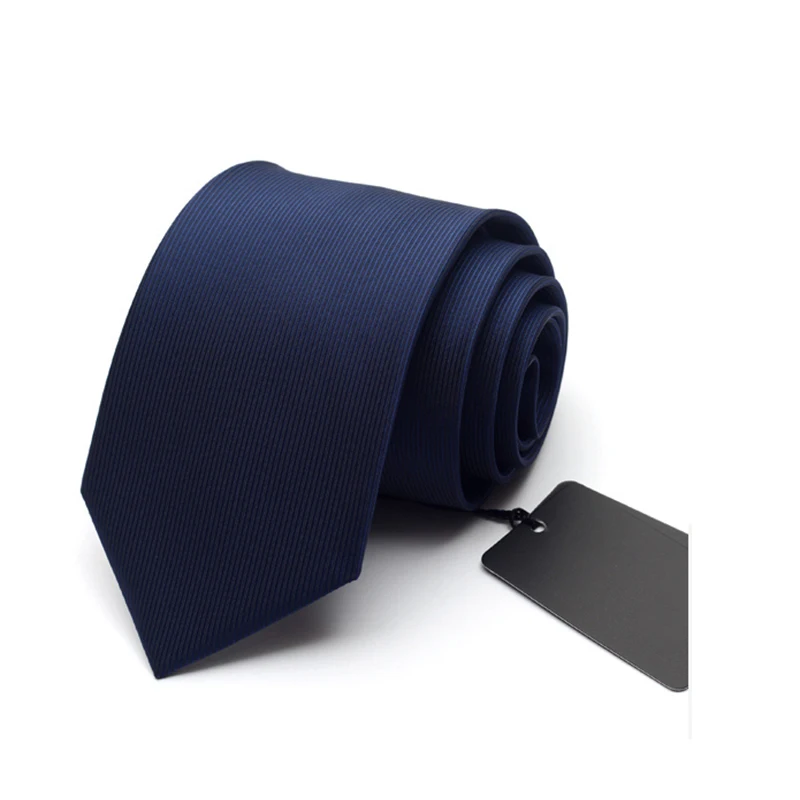 

Fashion 8CM Male Formal Tie For Men Business British Style Wedding Working Slim Solid Color Men’s Ties with Gift Blue Cravat