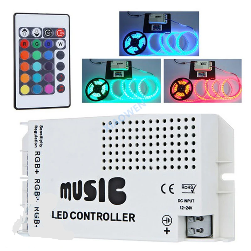 LED Controler 24 Tasti 12-24 V Wireless Telecomando IR LED musica Sound Control led RGB Controller Dimmer per RGB LED strisce