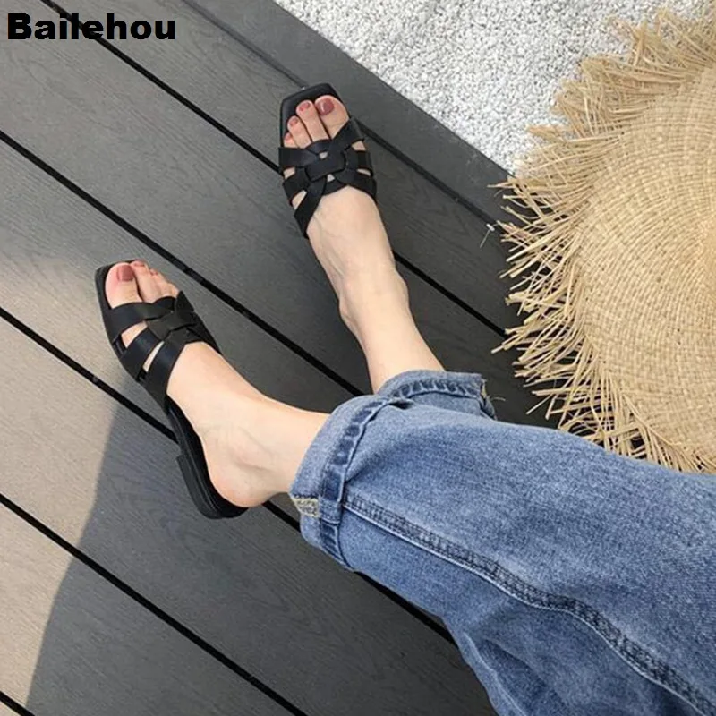 Bailehou 2019 New Flat Casual Slippers Daily Summer Beach Flip Flops Vacation Sandal Footwear Brand Slide Outdoor Slipper Female