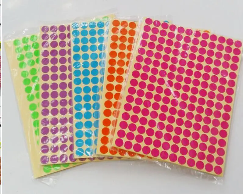 15 sheets Multicolor color Diameter 10mm Circle Round Colorful Coded Label Dot Sticker Diary Vintage European Wedding