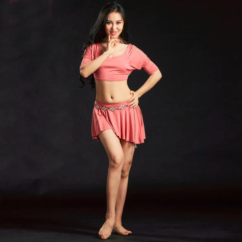 Trajes de Baile Oriental modales para mujer, Tops bonitos + falda, ropa de danza del vientre, trajes de actuación para escenario, novedad