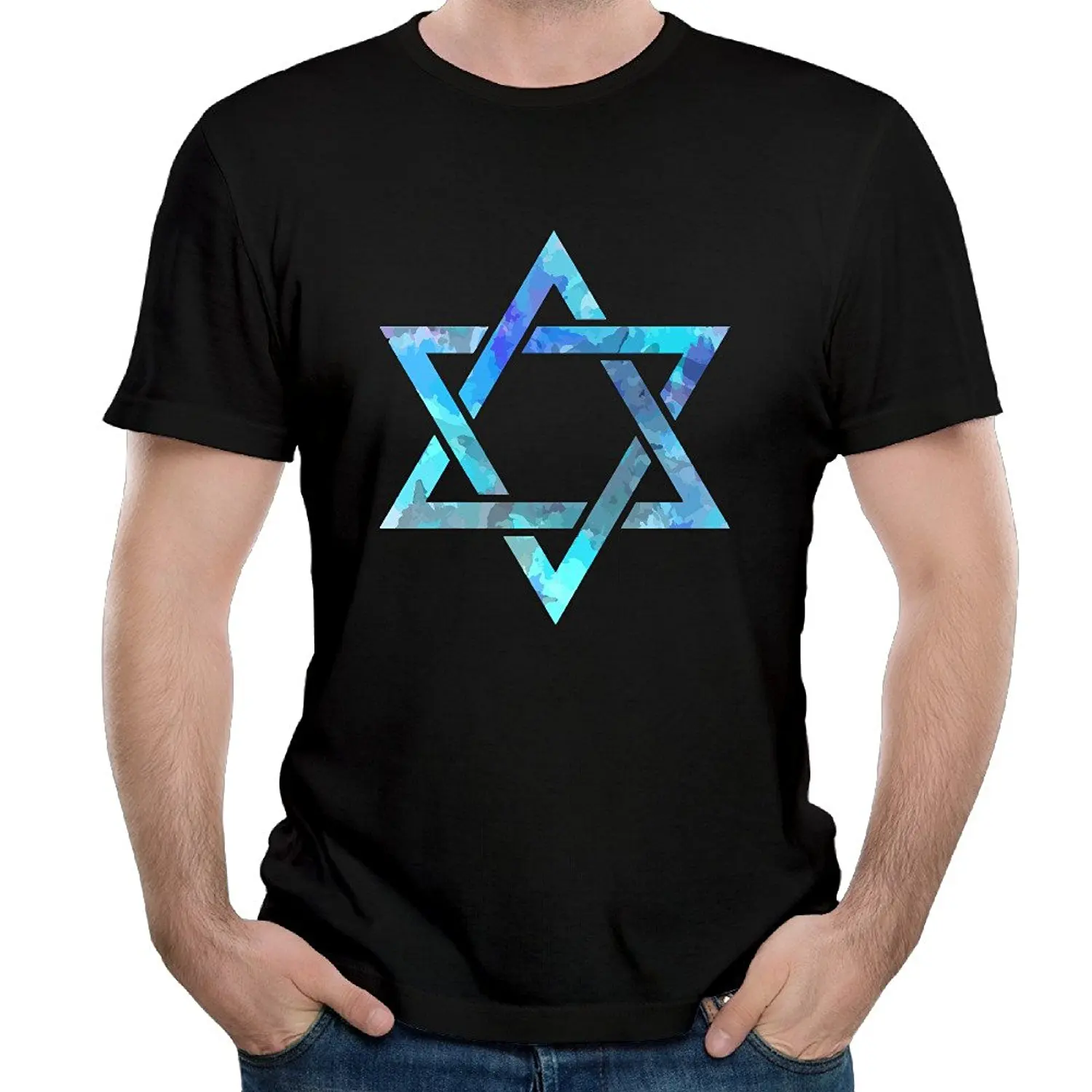 Tshirt Homme 2019 New Male Short Sleeve Cotton Clothes Tees Tops Star of David Printing on T Shirts