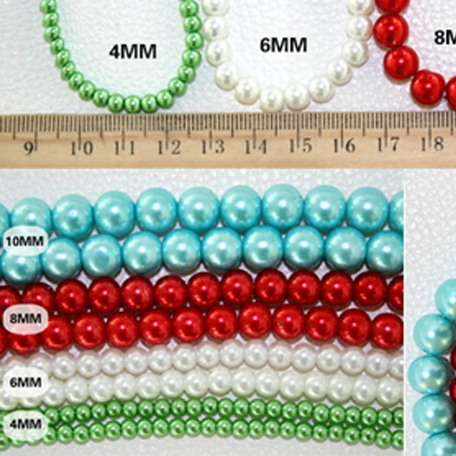 Factory Price Diameter 6mm 50pcs/bag White Black round glass pearl spacer beads Many colors to pick For DIY Jewelry Findings