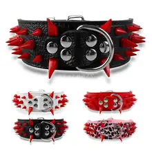 2 Inch Sharp Spiked Leather Dog Collar for Large Dogs #3
