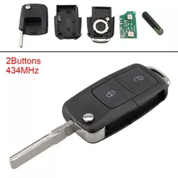 ABS 434MHz 2Buttons Keyless Car Remote Key Fob z chipem ID48 1J0 959 753 AG dla VW Beetle Bora Golf Passat Polo Transporter T5