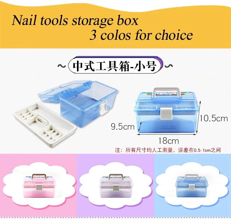 Nail tools Storage box Polish gel Case Box Holder Plastic professional Nail Art Supplies Holder Manicure Tools Organizer box