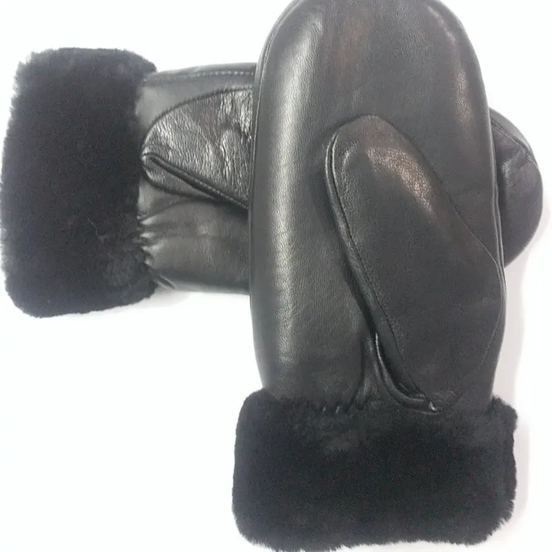 New women\'s winter sheepskin and cashmere thickened sports outdoor bicycle driving motorcycle wind proof and anti-skid gloves
