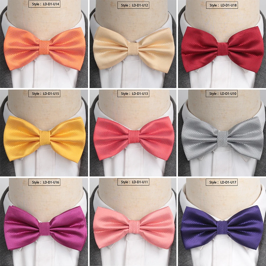 Men Bowtie Fashion Butterfly Party Wedding Bow Tie for Boys Girls Candy Solid Color Bowknot  Accessories black Bowtie