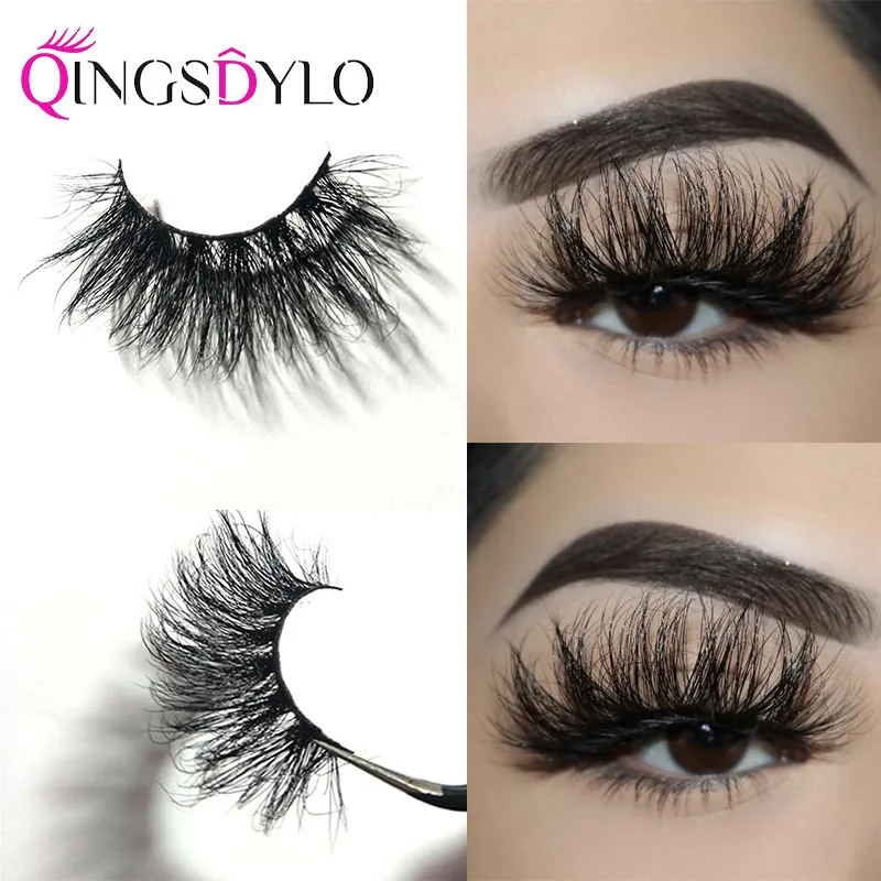 

25mm 3D Mink Lashes Extra Length Mink Eyelashes Extension Big Dramatic Volume Eyelashes Strip Thick False Eyelash for Make up