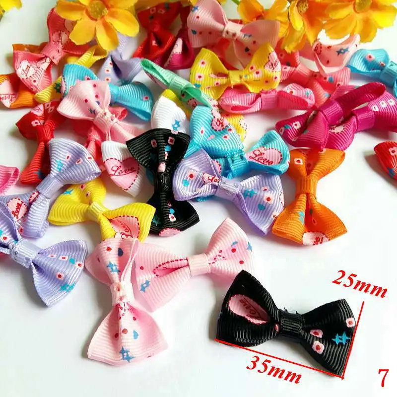 50pcs/lot Satin Ribbon Bow Girl's Fashion Dress Bow Wedding Party Gift Packing Bow Tie DIY Craft Accessor DIY Handmade 3.5x2.5cm