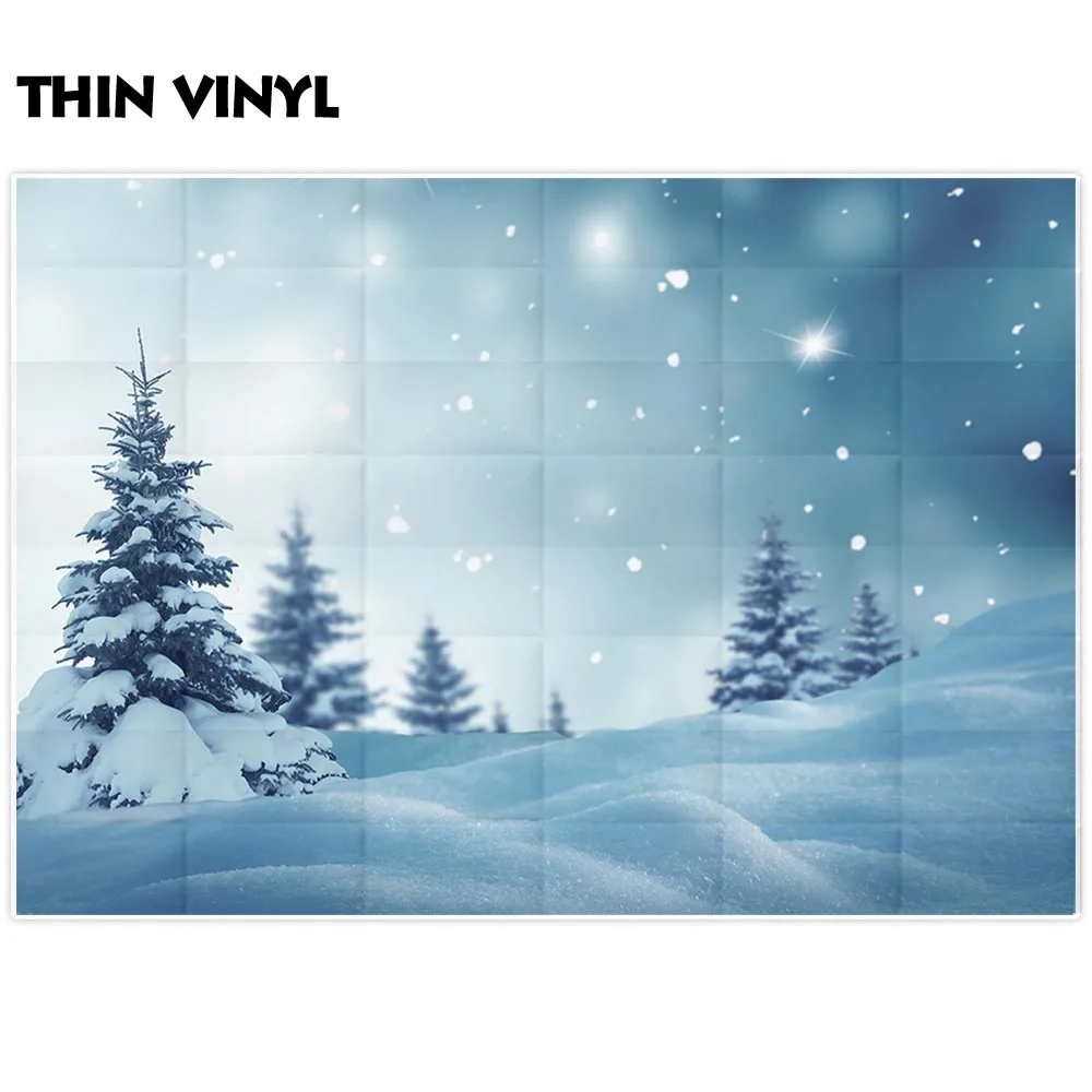 Funnytree – arrière-plan pour studio photo, hiver, forêt de pin, neige, noël, bokeh halo, vue sur la nature, toile de fond pour photographie