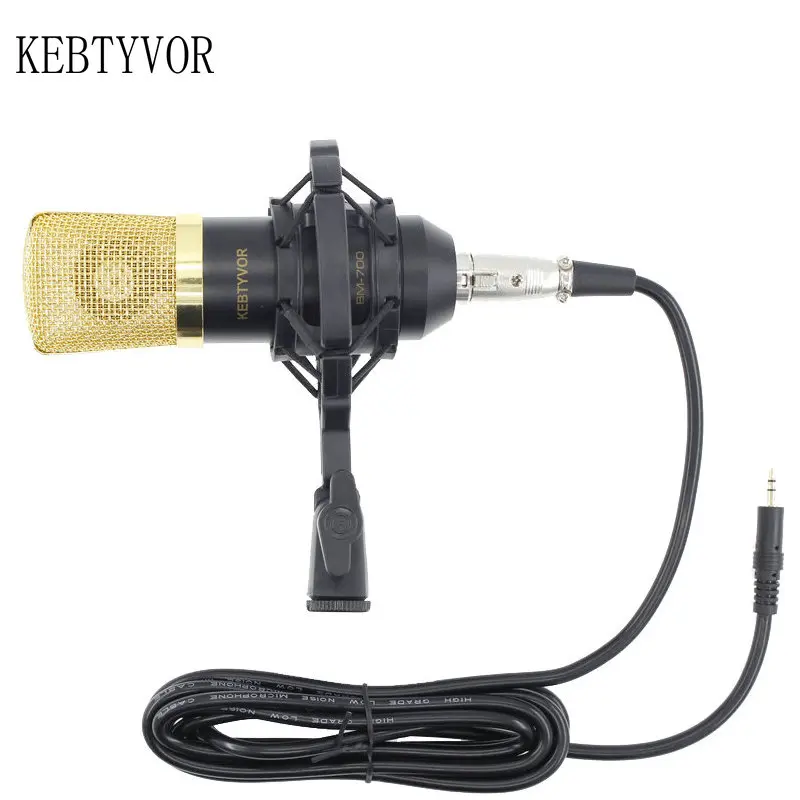 BM700 Computer Microphone Wired Condenser Sound Karaoke Microphone With Shock Mount For Recording Braodcasting BM-700 Mic PK 800