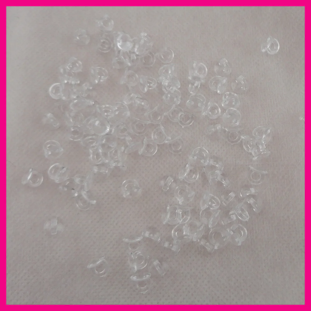 500PCS 6mm*7.0mm hiding Clear Plastic Pendant hook tool for hang Accessories charms on necklace,bracelet,clips DIY material