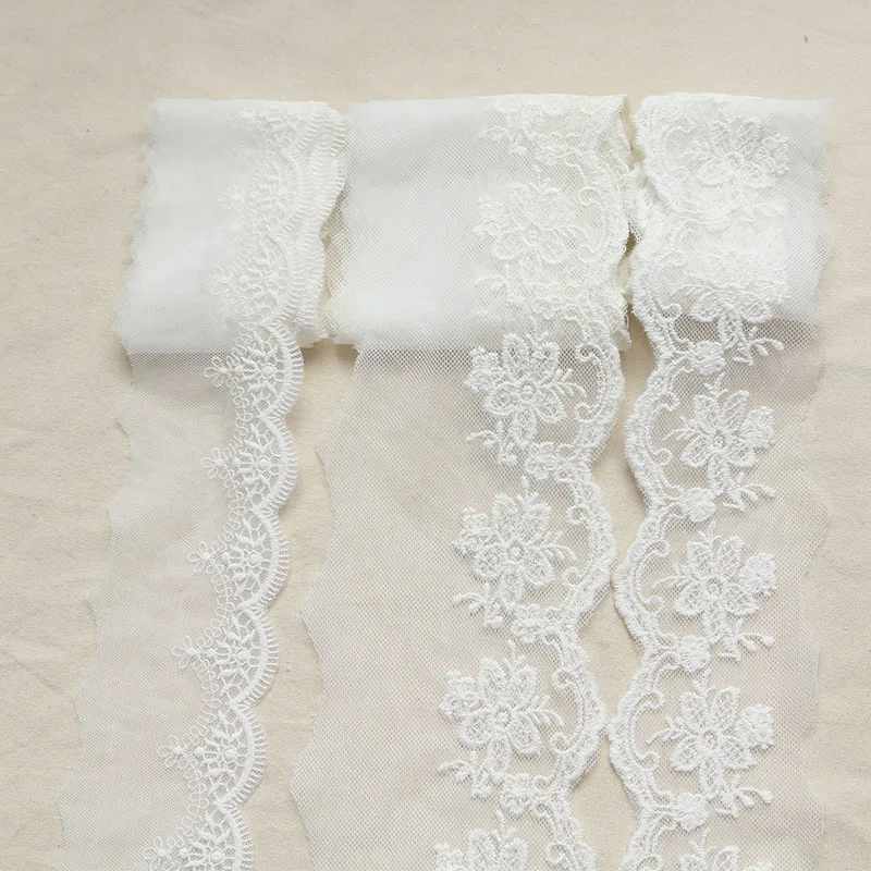 3YARD Lace Trim Wedding Dress Ribbon Embroidered Applique DIY Clothing accessories Sewing