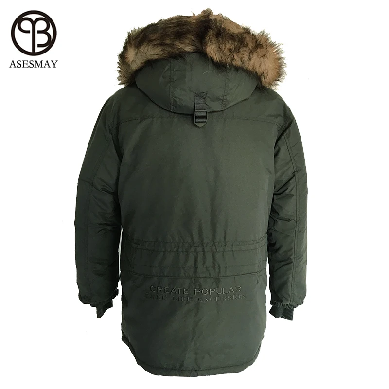 Asesmay Brand Down Jacket Men Military Cotton Fabric White Duck Down Thick Outwear Waterproof Men Down Parka Jackets Snow Coat