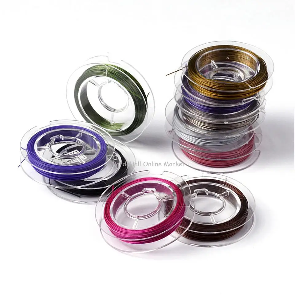 10 Rolls 0.45mm Mixed Color Beading Wire Steel Tiger Tail for Jewelry Making DIY Bracelet Neckalce about 10m/roll