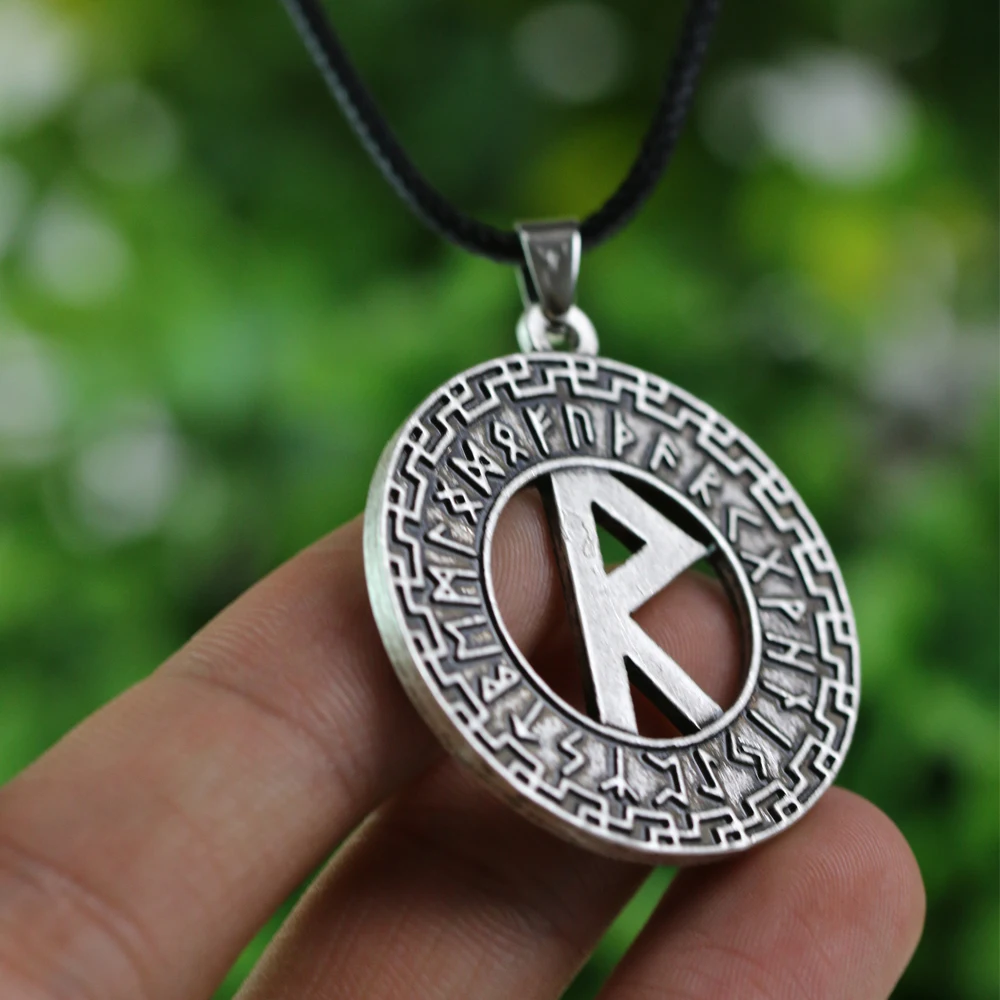 1pcs Viking Raido Amulet Necklace Viking Nordic Runes pendant Necklace Talisman Viking Jewelry