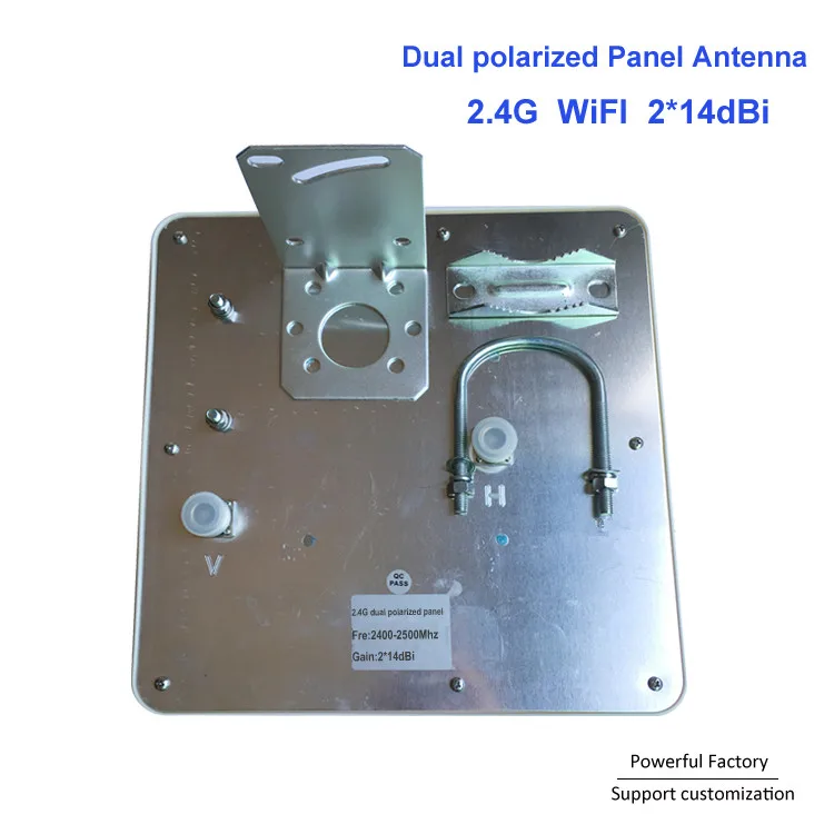 2.4G WIFI External Panel Antenna 14DBI Directional Long Distance Dual Polarization N Female