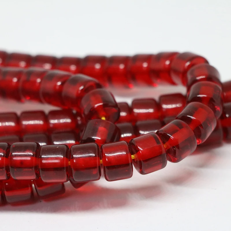 Dark red resin beeswax tube drum cylinder 4*7mm 5*8mm 7*10mm 12*9mm wholesale price diy loose beads spacers jewelry 15inch B61