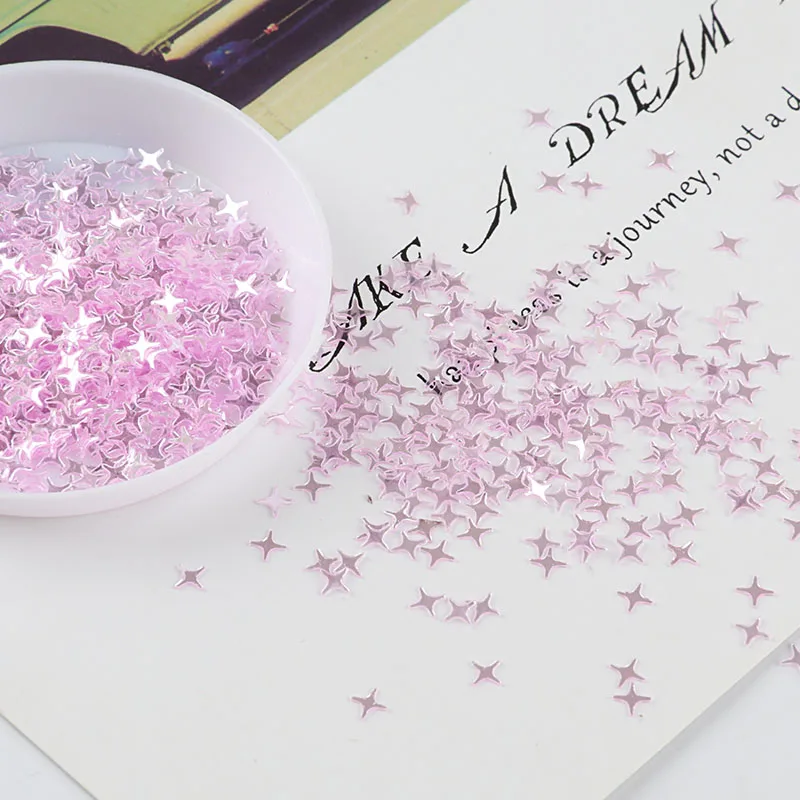 Paillette 4mm Corss Star Sequin Crystal Colors Nail Sequins for Craft DIY Slime Painting Wedding Decor Accessories Lentejuela