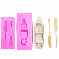 3D Boat with Paddle Oars Silicone Mold - for Fondant Candle, Gum Paste, Resin Polymer Clay, Scrapbooking Mold T1124