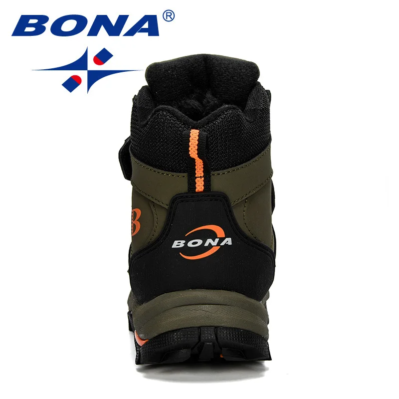 BONA New Popular Style Winter Children\'s Snow Boots Boys Girls Fashion Waterproof Warm Shoes Kids Thick Mid Non-Slip Boots