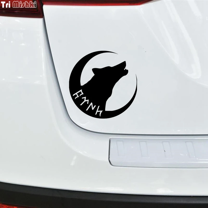 Tri Mishki HZX647# 15x15cm Moon and wolf Turkey Turkish Turk car sticker auto Windscreen Vinyl Decals Accessories araba aksesuar