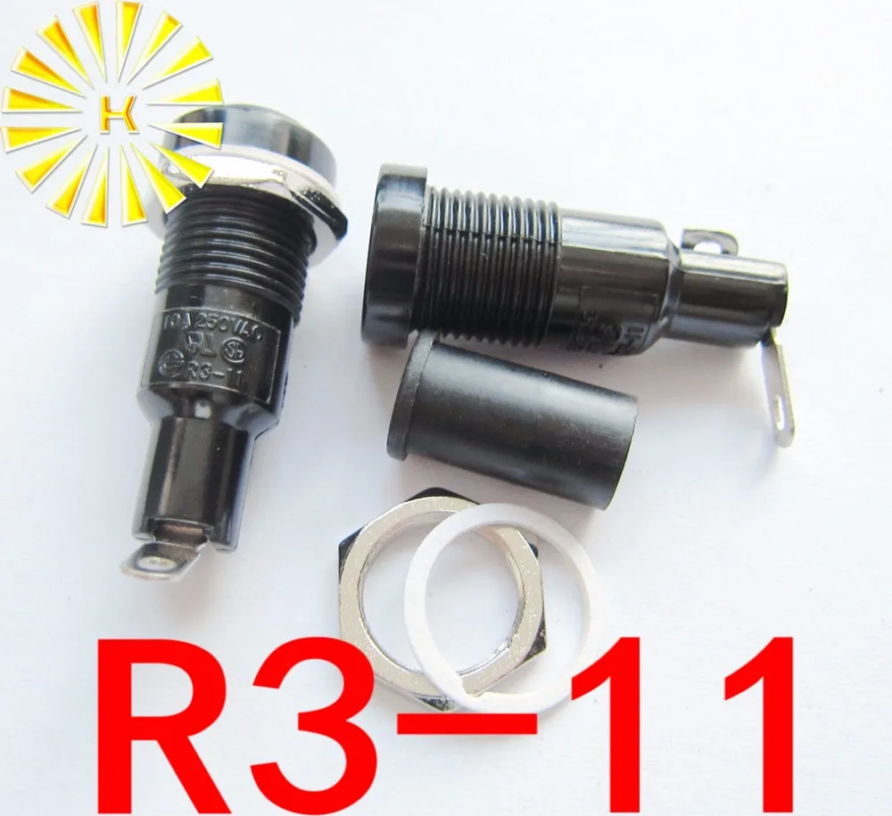 

R3-11 5*20mm 10A 250VAC Black Fuse Holder x 100pcs