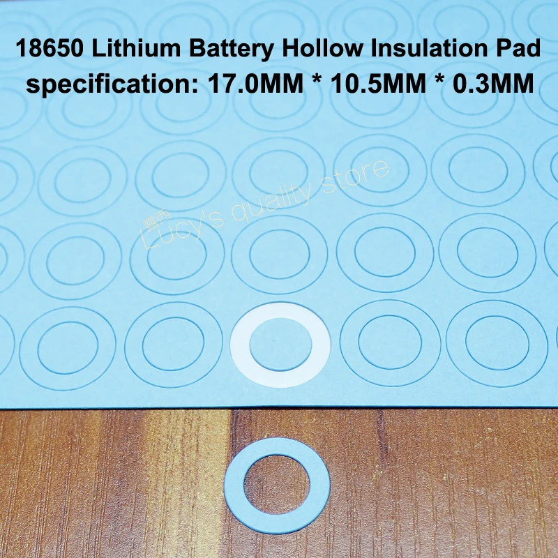 100 stücke/lot 18650 lithium-batterie PET transparent blau kunststoff positive hohl flache isolierende matte original pad