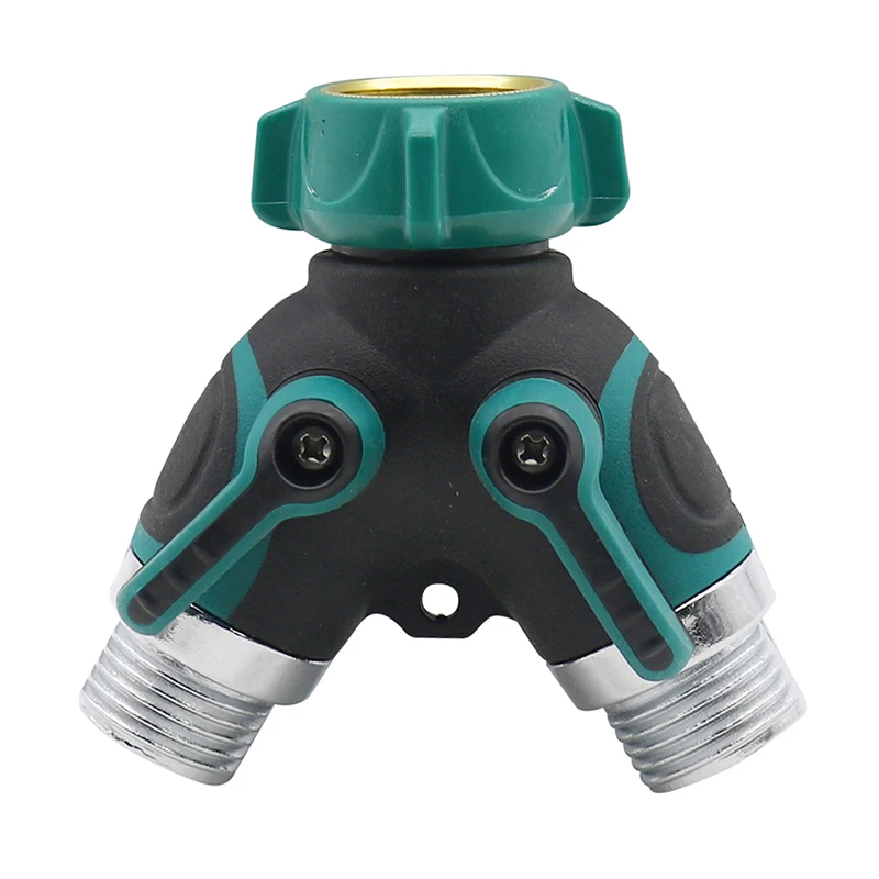 

3/4" Double-pass Splitter Agriculture Garden Accessories Y-shaped Valve with USA Standard Thread Water Hose Connector 1 Pc