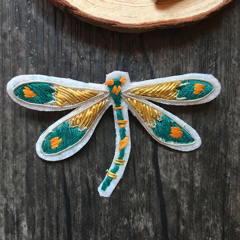 Dragonfly Indian silk badge buiter hand - embroidered clothing accessories badge pin wire