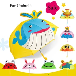 3D Ear Animal Umbrella Kids Forg Umbrellas Butterfly Girl Umbrella Cute Cartoon Children Umbrellas For Boy Birthday Dropshipping