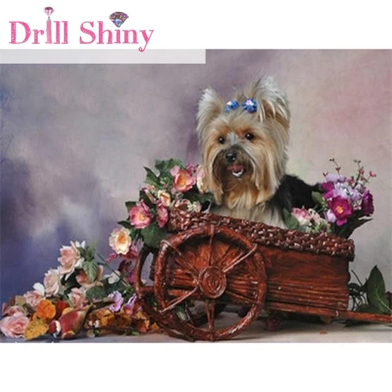 DIY 5D Diamond Embroidery Dog Full Rubik Rhinestone Painting Animals 3D Cross Stitch Kits Room Landscape Embroidery Decor