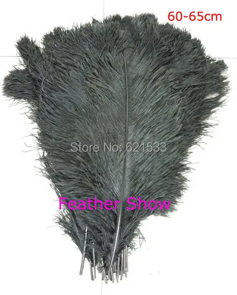 Hot!20pcs High Quality Natural OSTRICH FEATHERS Dyed Black Colour 24-26inches/60-65cm