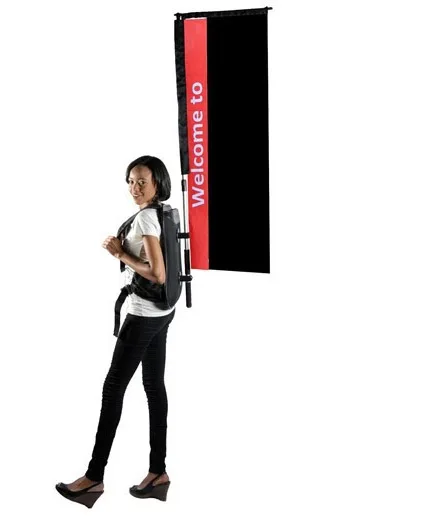 Free Shipping 40X120cm Backpack Advertising Flag/Printing Both Sides/Backpack Flying Banner/Custom Rectangle Flag