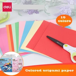 100sheets/Bag Deli 6406/6407 Colored Origami Paper 10x 10 Colors 10x10cm & 15x15cm Color Paper Children Origami Paper For Kids