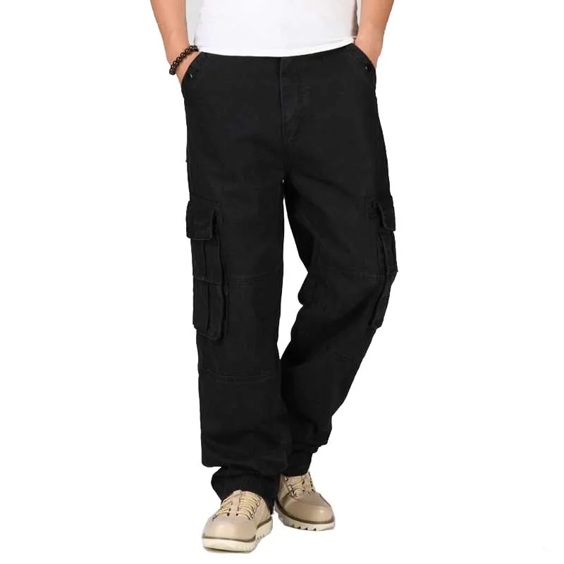 

Autumn Winter Cargo Pants Many Pocket Men Casual Skateboard Pants Cotton Straight Loose Baggy Hip Hop Harem Trousers Joggers