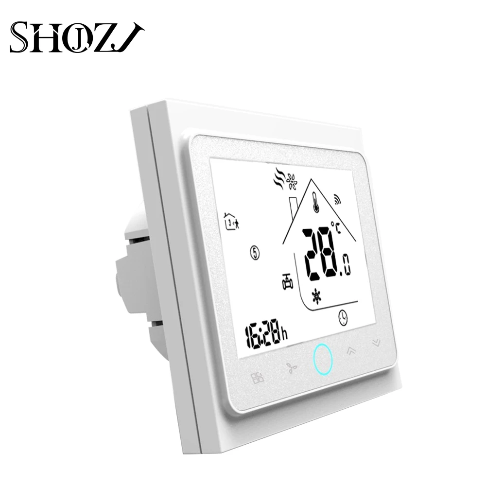 WiFi/zigbee smart thermostat 2p/4p central air conditioning cooling/heating system room temperature controller for fan coil tuya