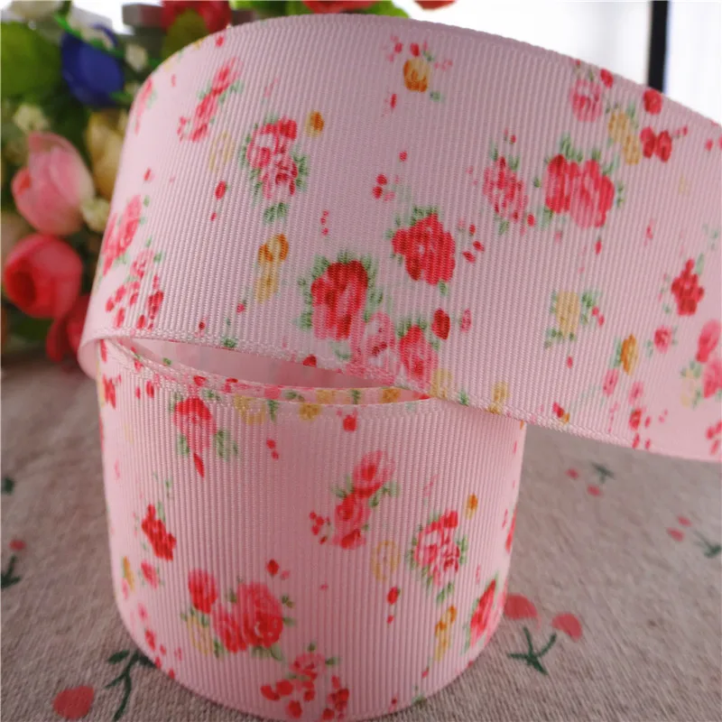 1" 25mm, 1-1/2" 38mm 10 Yards Blumen bedruckte Ripsbänder DIY Haarschleifen handgemachte Materialien MD18010120 – Detail 7