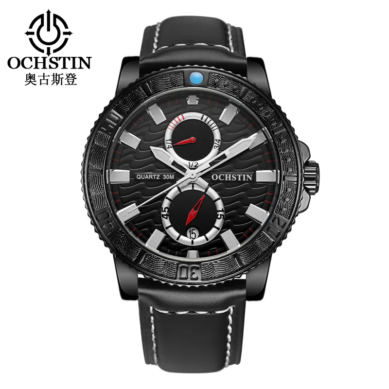 

Relogio Masculino OCHSTIN Luxury Brand Watch Men Chronograph Military Hodinky Quartz Sport Watch Leather Clock Men's Wrist Watch