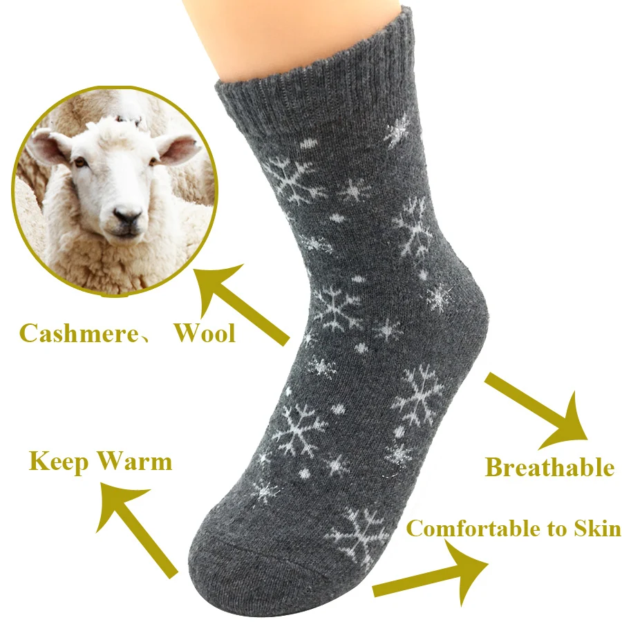 5 paia/lotto calzini di lana donna caldo inverno neve motivo floreale cervo Cashmere calzini caldi signore ragazze regalo di natale 5 stili