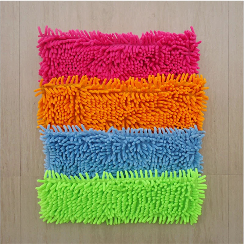 Clearance Chenille Microfiber Mop Head Creative Rectangular Replacement Floor Mop Mixed Color High Quality Freeshipping 18 pcs