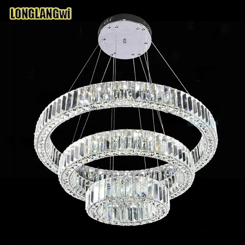 3 RINGS Luxury K9 Crystal Chandelier For Living Room New Modern Led Crystal Lighting