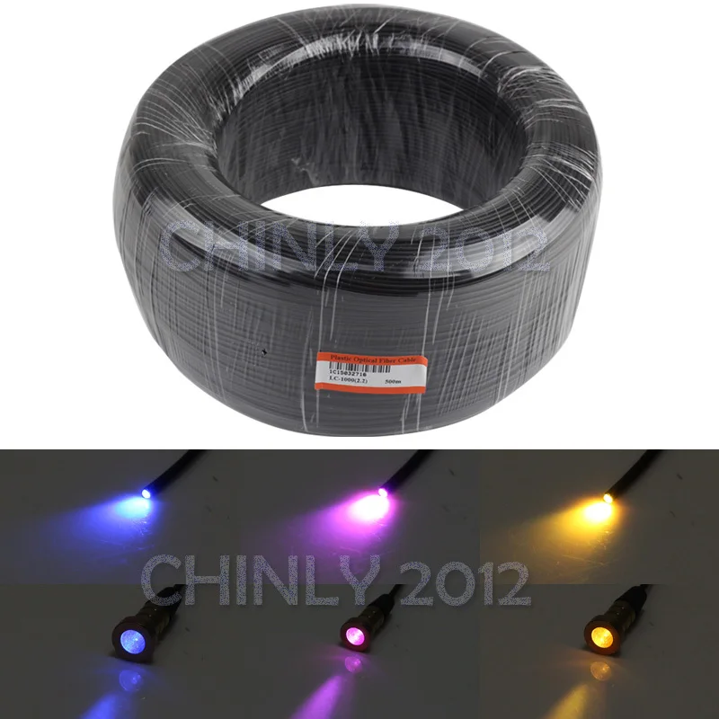 

3.0mm Black Cover PMMA Plastic End Glow Fiber Optic Cable 150meter High Bright Optical Fibers for Decorative Project