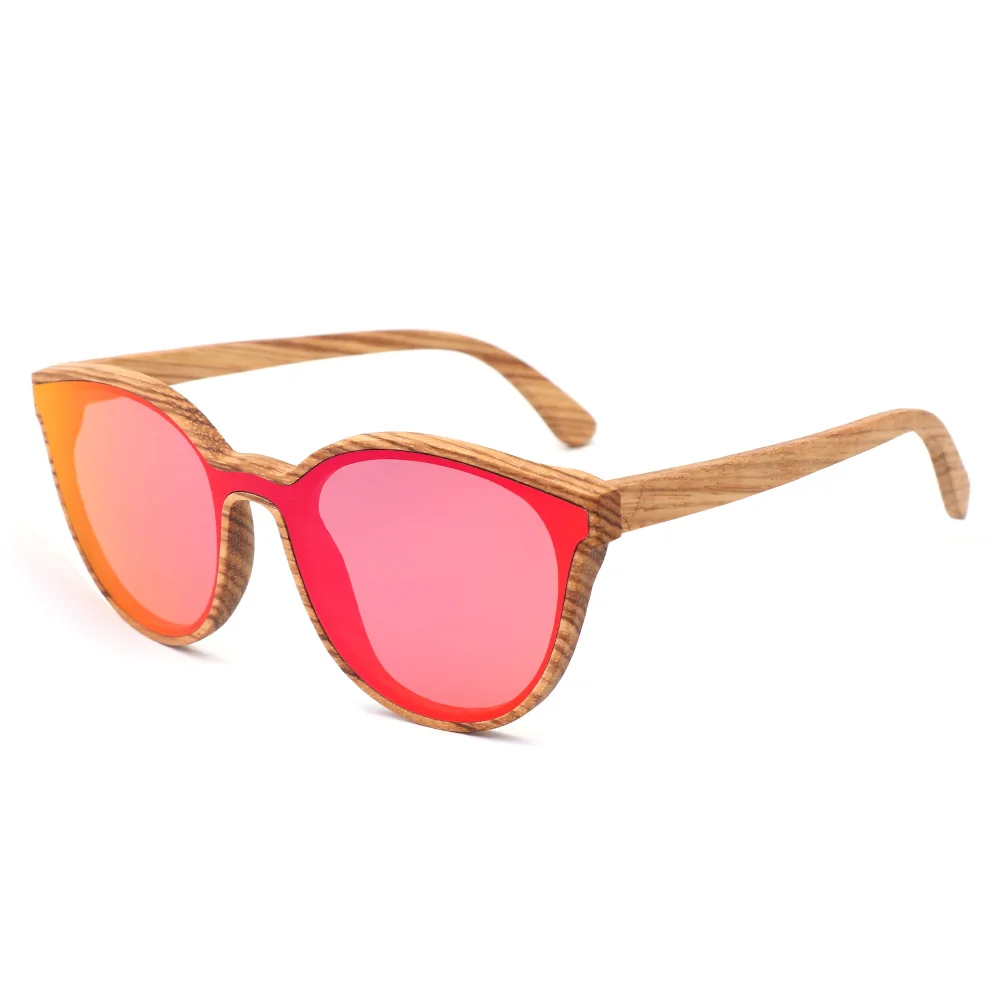 

Солнцезащитные очки BerWer круглые для мужчин и женщин, бамбуковые солнечные очки с деревянной оправой в виде зебры, винтажные Поляризованные линзы