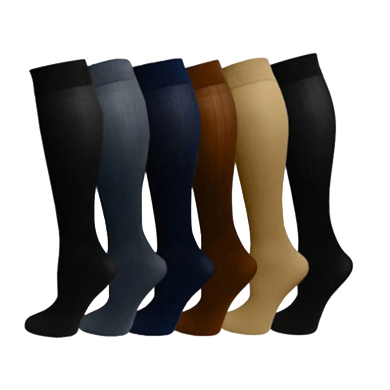 

1 Pair Unisex Antifatigue Compression Socks Flight Travel Anti-Fatigue Knee High Anti Fatigue Magic Stockings Black/White/Nude