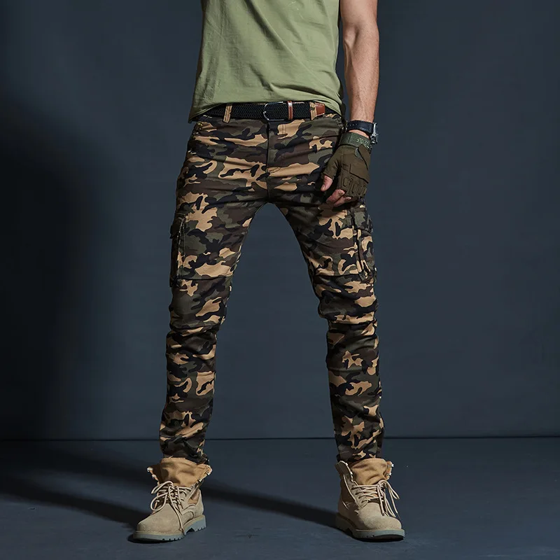 Pantalones Cargo de estilo militar para hombre, pantalones transpirables impermeables con bolsillos del ejército, pantalones casuales de talla grande