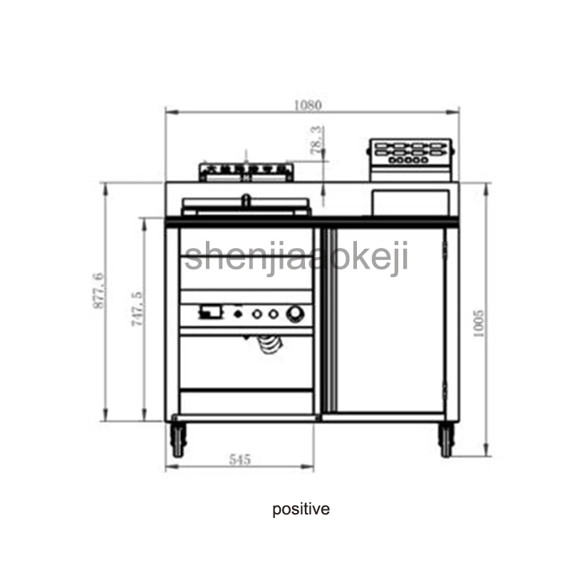 Commercial electric fryer stainless steel frying machine mobile electric chicken steak snack car 220v 6000w 1pc