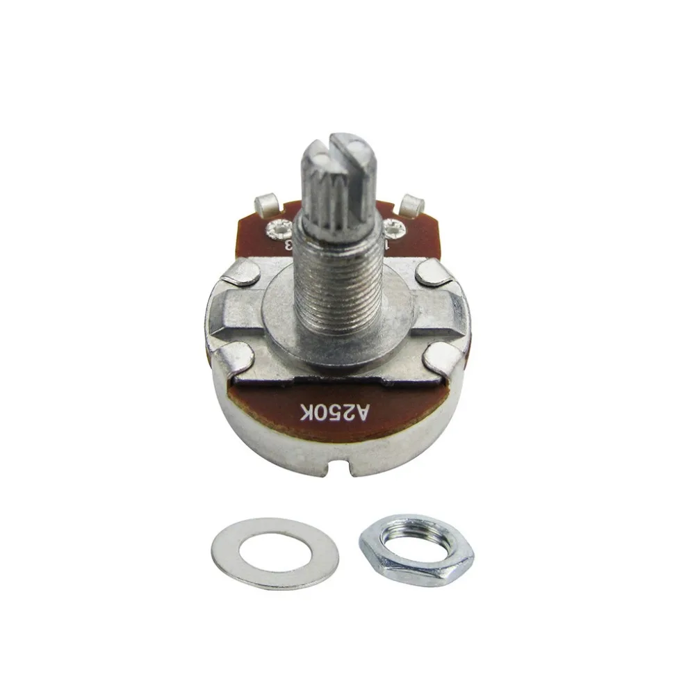 FLEOR 2pcs Big Guitar Pots Potentiometers A500K A250K B250K A500K Linear Taper/Audio Taper Potentiometer Long Split Shaft