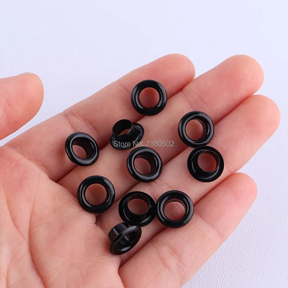 100pcs/lot 10mm outer black color round shape with washer Eyelets round shape garment accessories